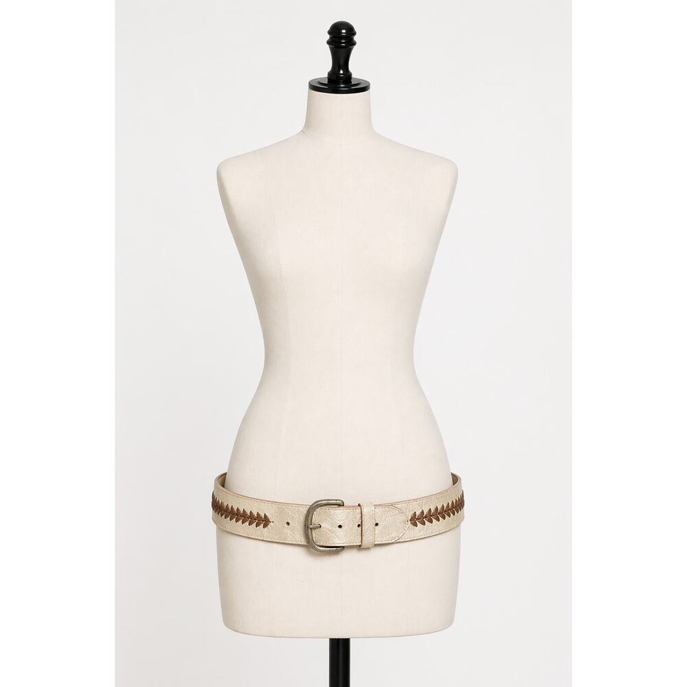 Maje Erin’s Leather Belt Women Boho Festival Big Buckle Large Distressed
